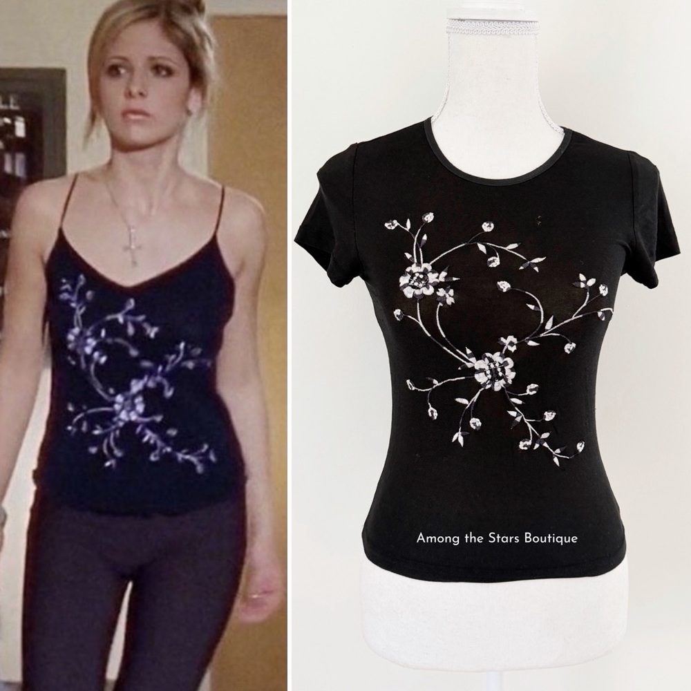 FLAWED GEM 90s Vintage Floral Sheer Top Inspired by Buffy The Vampire Slayer